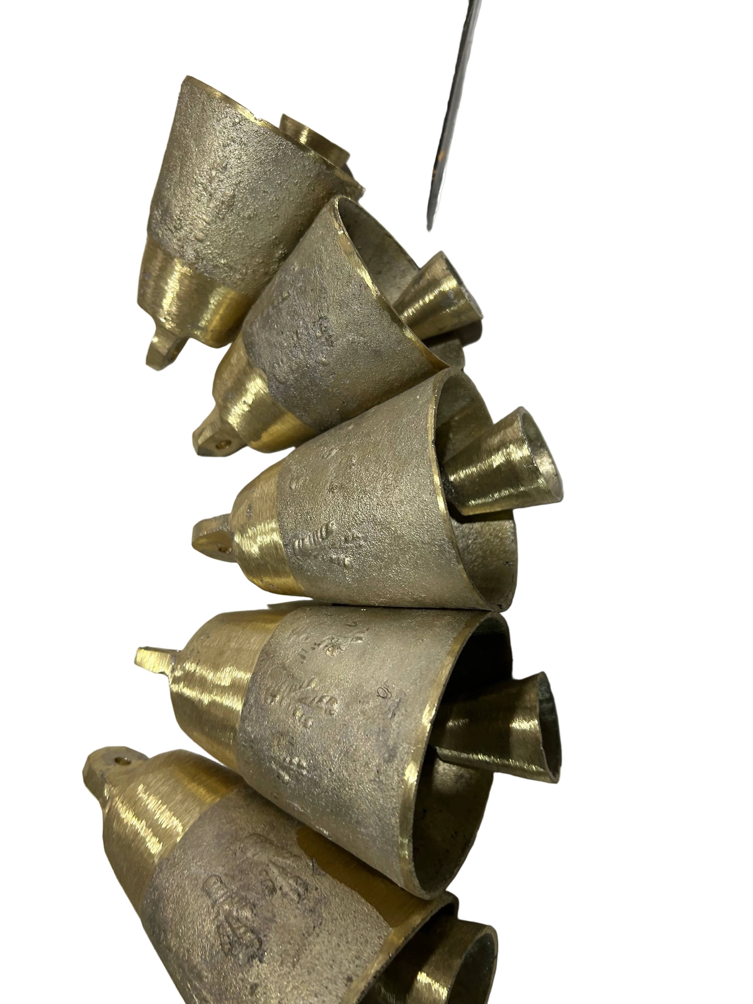 Greek handmade bronze sheep & goat bells ( 5 bells) with leather collars