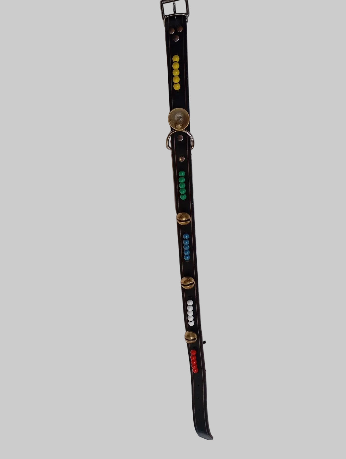 Horse - Mule handmade leather collar 1,57inch x 39,4 inch with 5 small bells